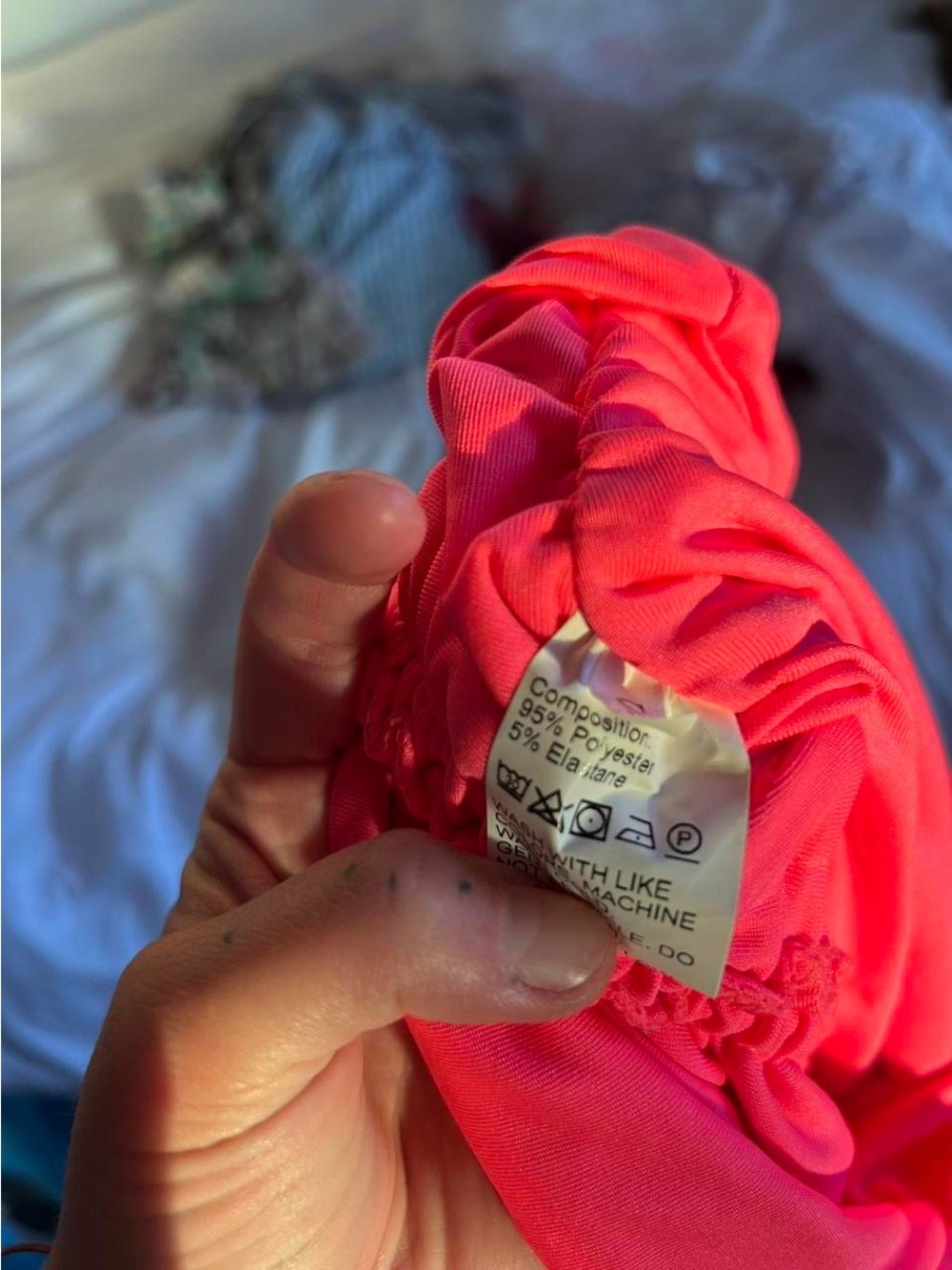Neon Pink Ruched Drawstring Mini dress - Picture 3 of 3